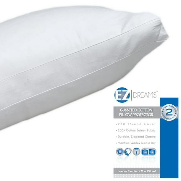 Microfiber Zippered EZ Dreams Queen Size Velvet Touch Striped Pillow Protector 